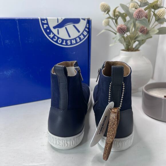 Birkenstock Myra Suede Ankle Boot Side Zip Navy Blue Women 6/EU37 NWB Narrow Fit - Picture 4 of 9